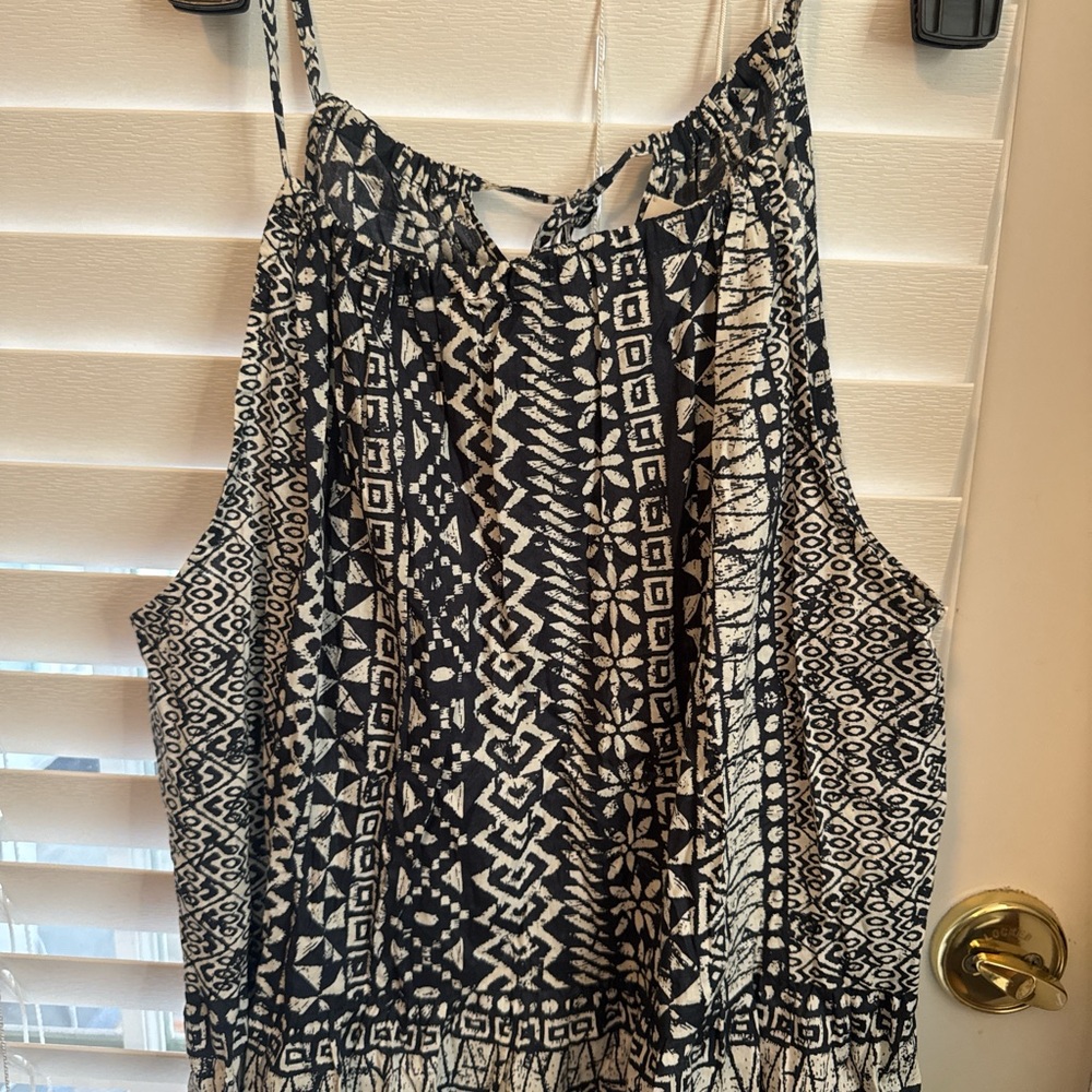 LOFT Blue and White Geometric dress